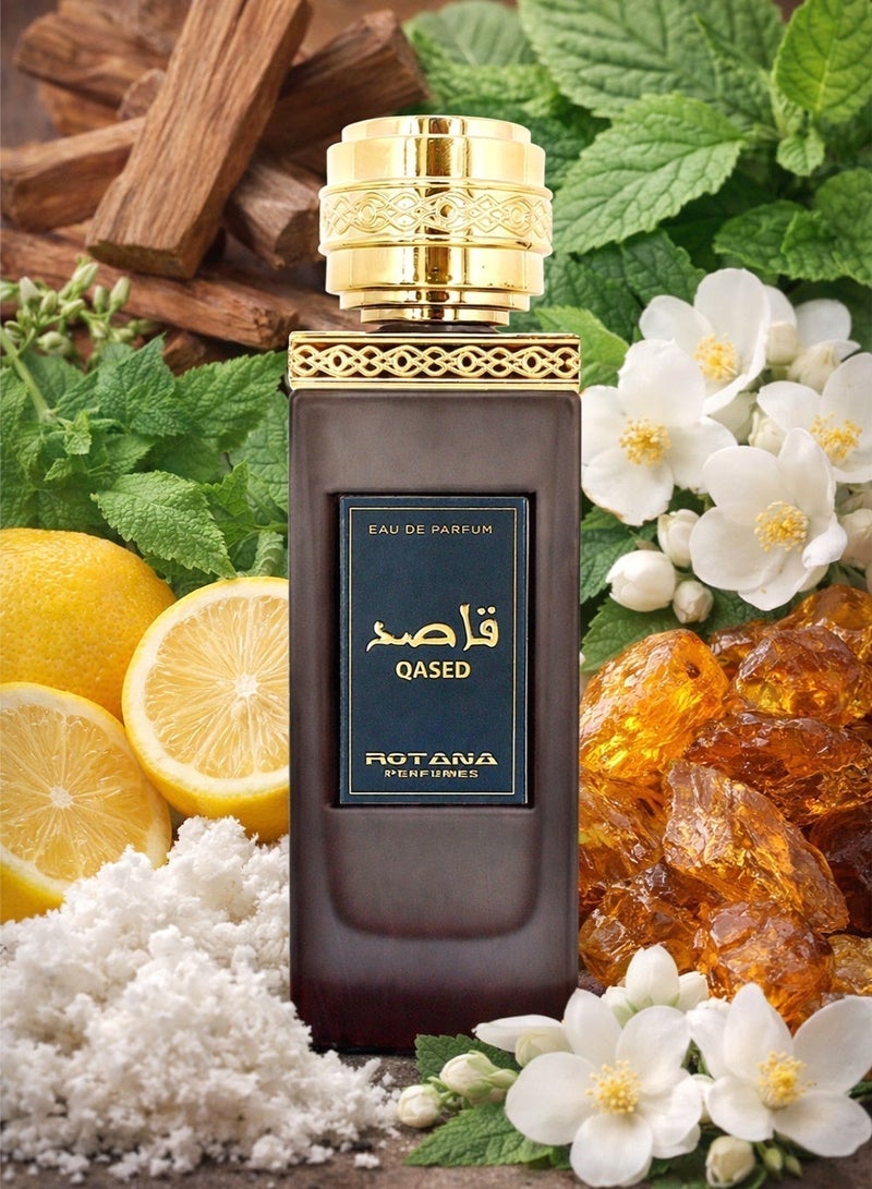 Rotana Perfumes Rotana Qased EDP 100ml – Unisex Arabic Amber & Musk Fragrance with Lemon, Mandarin, Neroli & Patchouli - Image 4