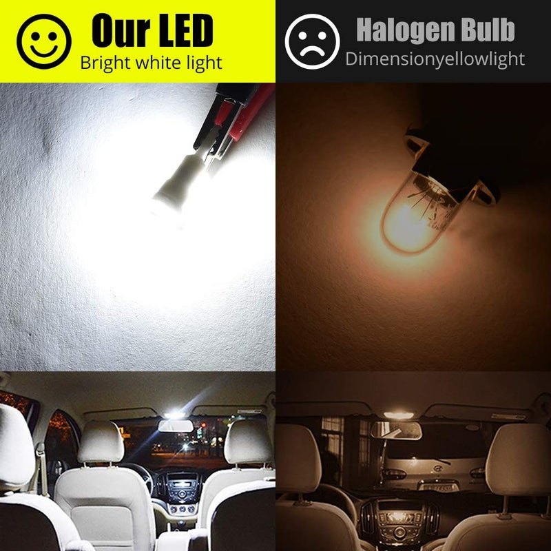YEERON Interior Exterior Lighting Ceramics T10 LED Light Super Bright 6x5630SMD Chips 168 194 2825 W5W LED Bulbs for Side Marker Door Wedge lights,White 6000K.10-Pack. - Image 5