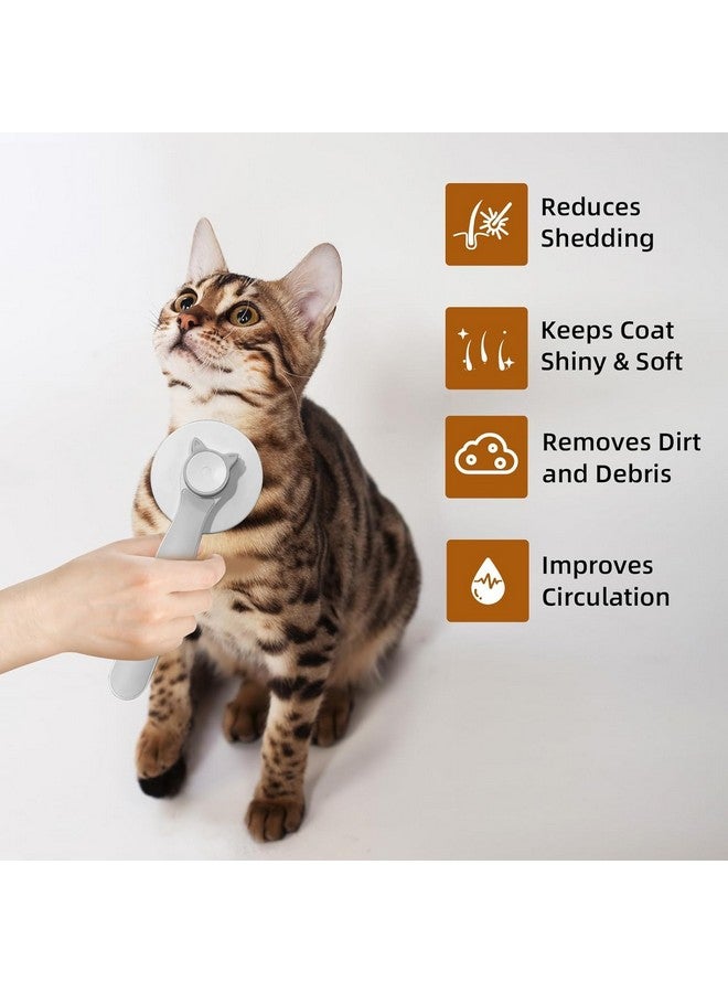 Versatile Pet Grooming Brush - Gently Removes Loose Undercoat, Suitable for Cats and Dogs, Ideal for Massage (Gray) - Image 4