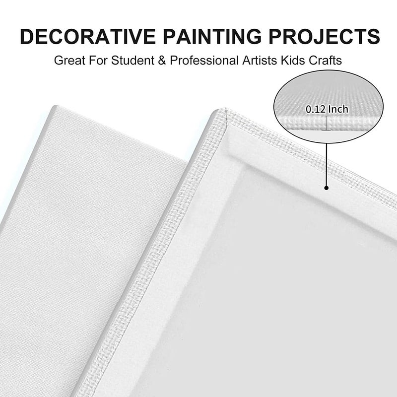 Artkey Canvases for Painting, 8x10 Inch 8-Pack, 10 oz Primed 100% Cotton White Blank Canvas Boards, Art Supplies Canvas Panels for Oil Acrylics Watercolor & Tempera Paints - Image 2