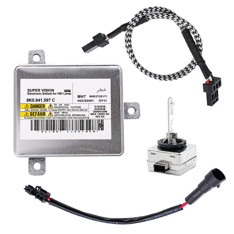 Xenon Headlight Ballast Control Unit Module with Igniter and D3S Bulb Compatible for Audi A3 A4 A5 A6 A7 A8 Q5 Q7 S4S8for VW CC Eos Jetta Touaregfor Chrysler 300Replaces8K0941597B