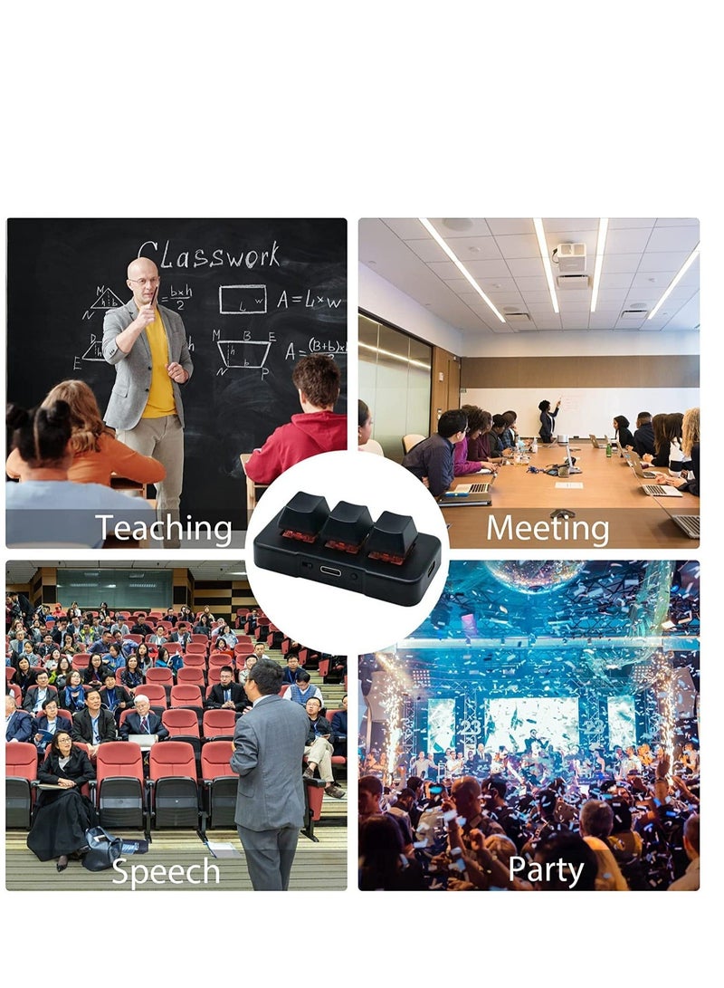 Y&D 3-Key Mini Keypad, Wireless USB 2 in 1Mechanical Gaming Keyboard Programming Macro with Software One-Handed OSU HID Standard Keyboar for Gaming(Black) - Image 3