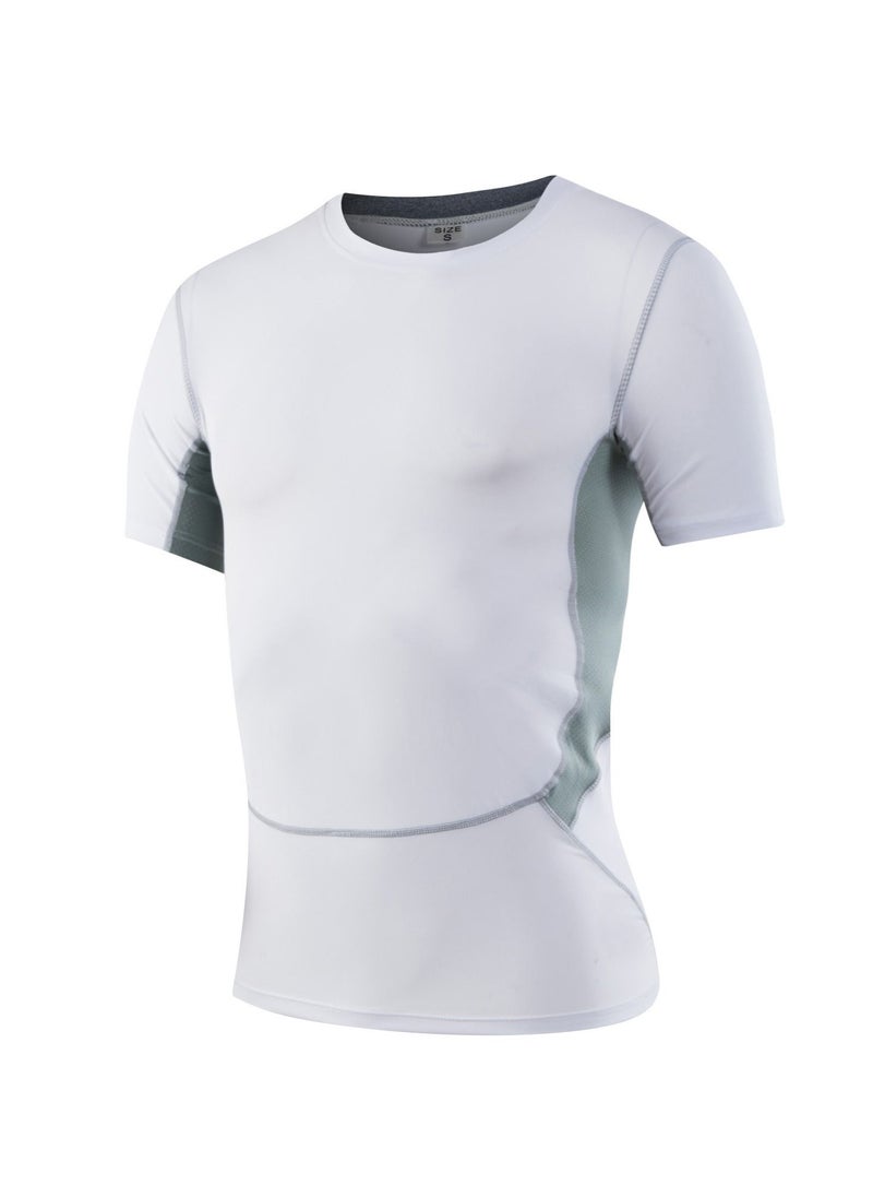 Loquat Men Quick Dry Breathable Elastic T-Shirt White  - Image 1