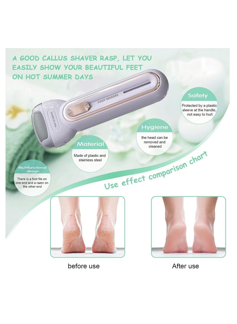 SYOSI Purple Electric Feet Callus Remover - Portable USB Rechargeable Foot File Pedicure Tool with 3 Grinding Heads, Ideal for Dead Skin and Hard Calluses - Image 5