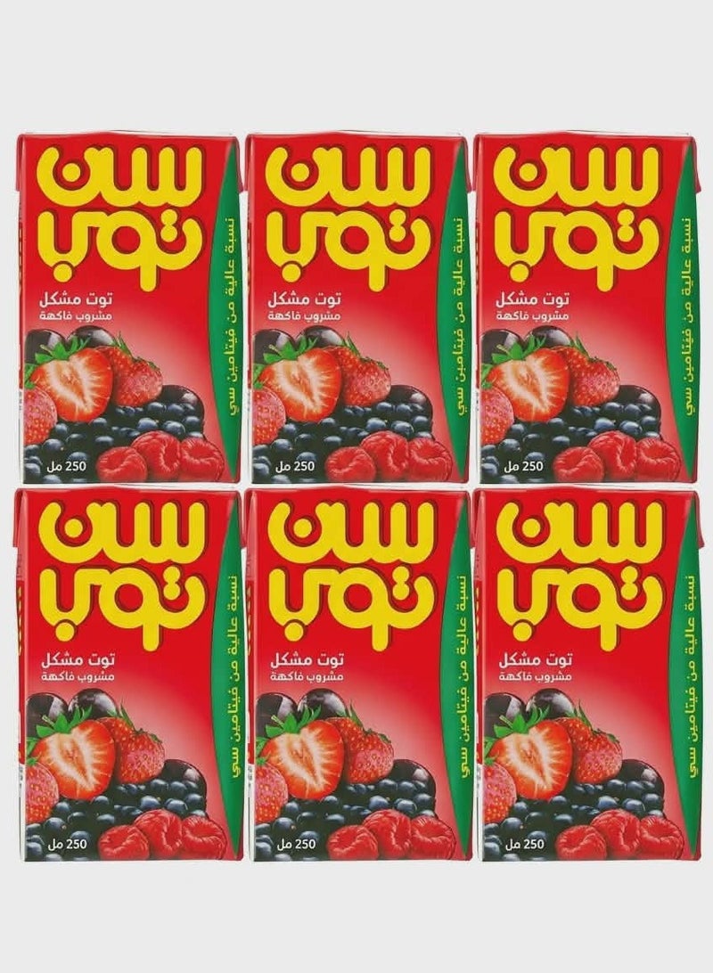 سن توب عصير صن توب بنكهة التوت المشكل - عرض 6 عبوات - 250 مل - Image 1