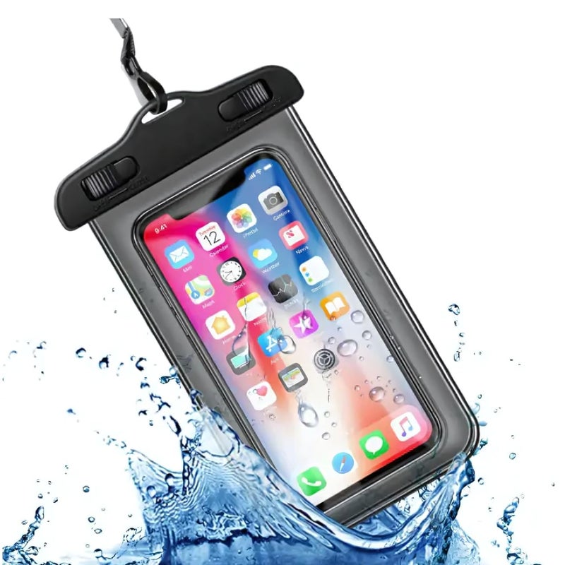 UDKI Underwater Mobile Pouch - Waterproof Phone Case IPX8 Universal Dry Bag Protector from Rain for iPhone 15, 14, 13, 12, 11 Pro Max, Galaxy S23 S22 S21, Size Up to 7"- Clear Plastic with Neck Strap - Image 1