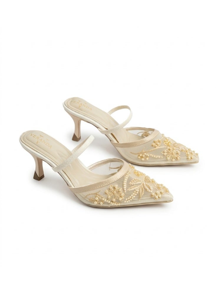 فيبراندا هيلز أنيق مطرز من الأمام بتصميم مدبب يضيف لمسة أنوثة وفخامة C-92 - Image 3