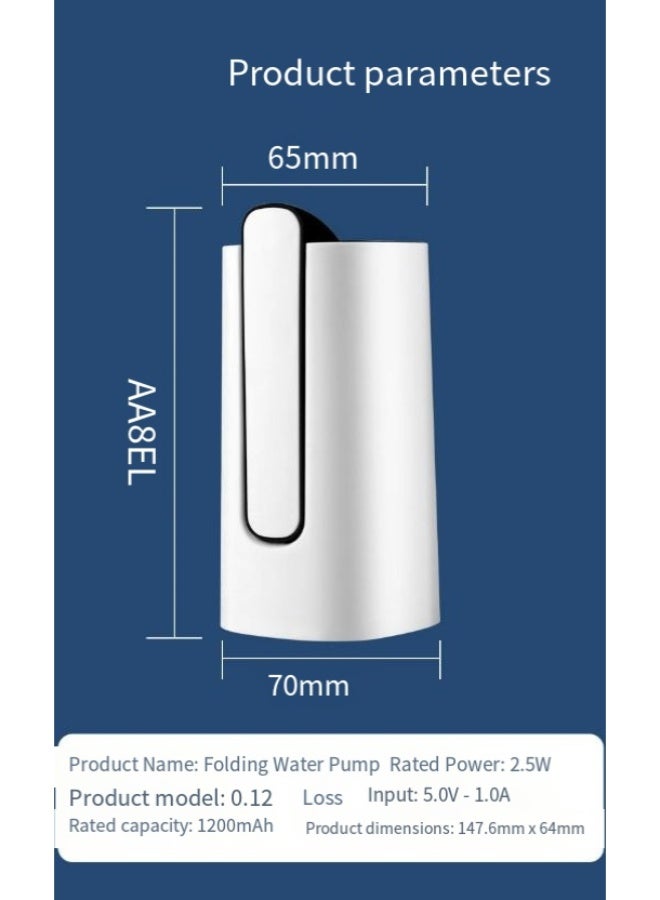 Electric Bucket Water Pump Automatic Water Dispenser with Double Pump Pressure Suction, 1200mAh Battery - Image 2