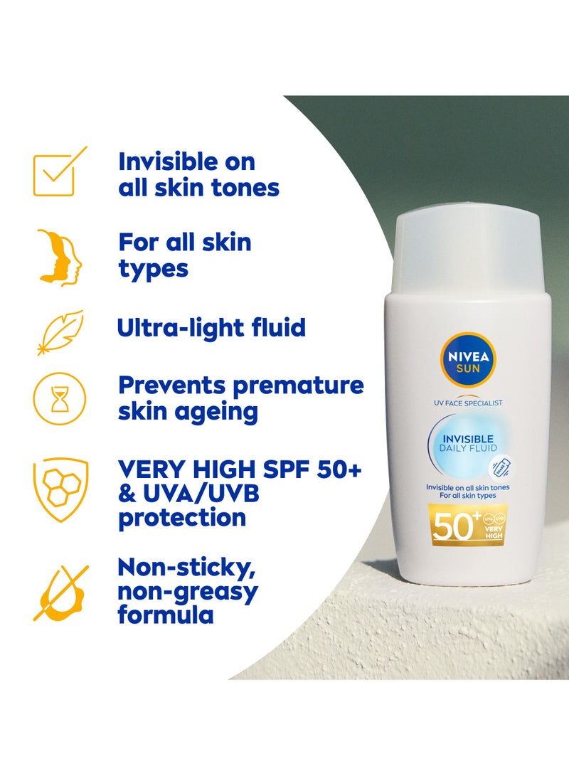Nivea Invisible Daily Sun Fluid  SPF 50+ With Niacinamide 40ml  - Image 3