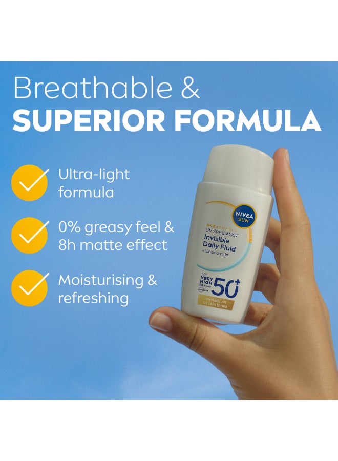 Nivea سائل الشمس اليومي غير المرئي SPF 50+ مع النياسيناميد - Image 3