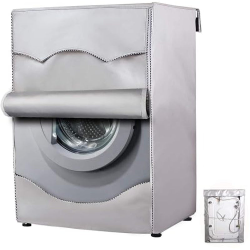 For full-automatic roller washer dryer use, silver-coated Oxford cloth cover, gray color, waterproof, sun-resistant and dust-proof - Image 1