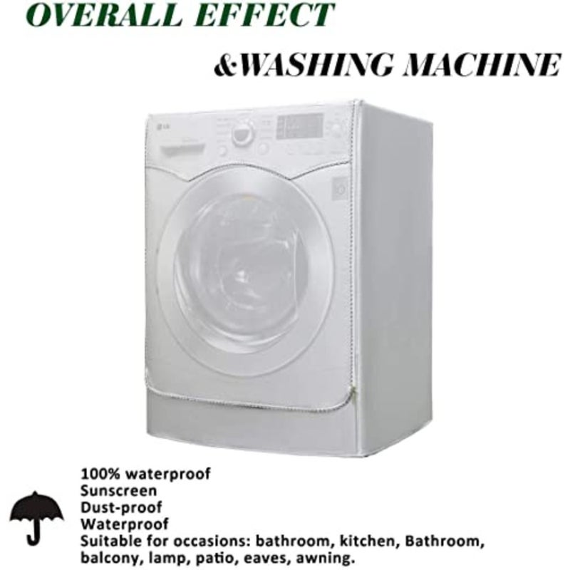For full-automatic roller washer dryer use, silver-coated Oxford cloth cover, gray color, waterproof, sun-resistant and dust-proof - Image 3