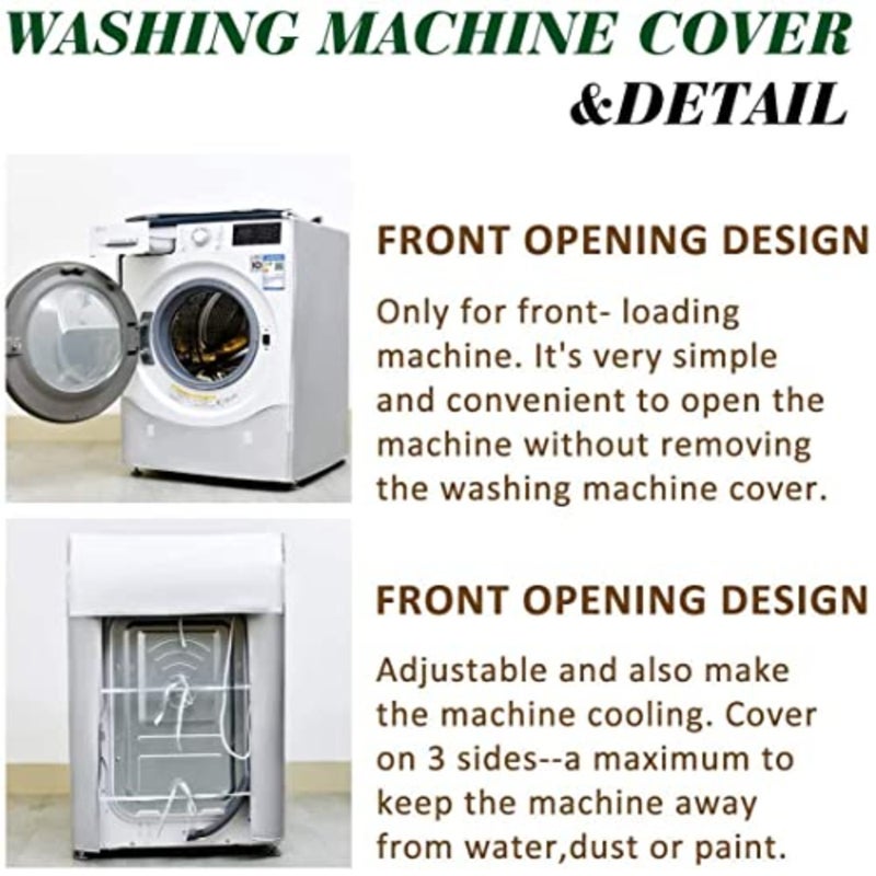 For full-automatic roller washer dryer use, silver-coated Oxford cloth cover, gray color, waterproof, sun-resistant and dust-proof - Image 4