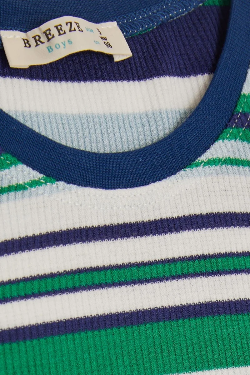 بريز Baby Boy Long Sleeve T-Shirt Colorful Stripes Mixed Color (9 Months-3 Years)