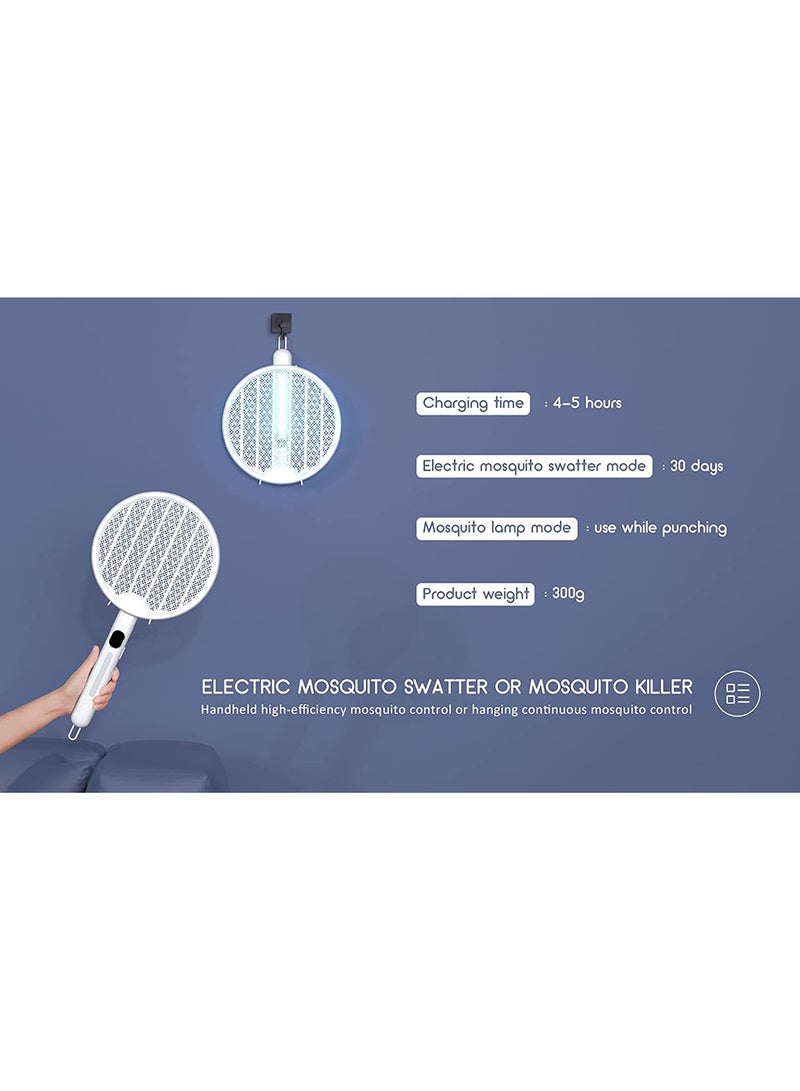 ZONEY ZONEY Electric Fly Swatter, Fold Mosquito Zapper Handheld Mosquito Zapper Killer 3000 Volt Insect Fly Trap, Indoor and Outdoor Pest Control Large Size with 3 Layer Mesh  - Image 5