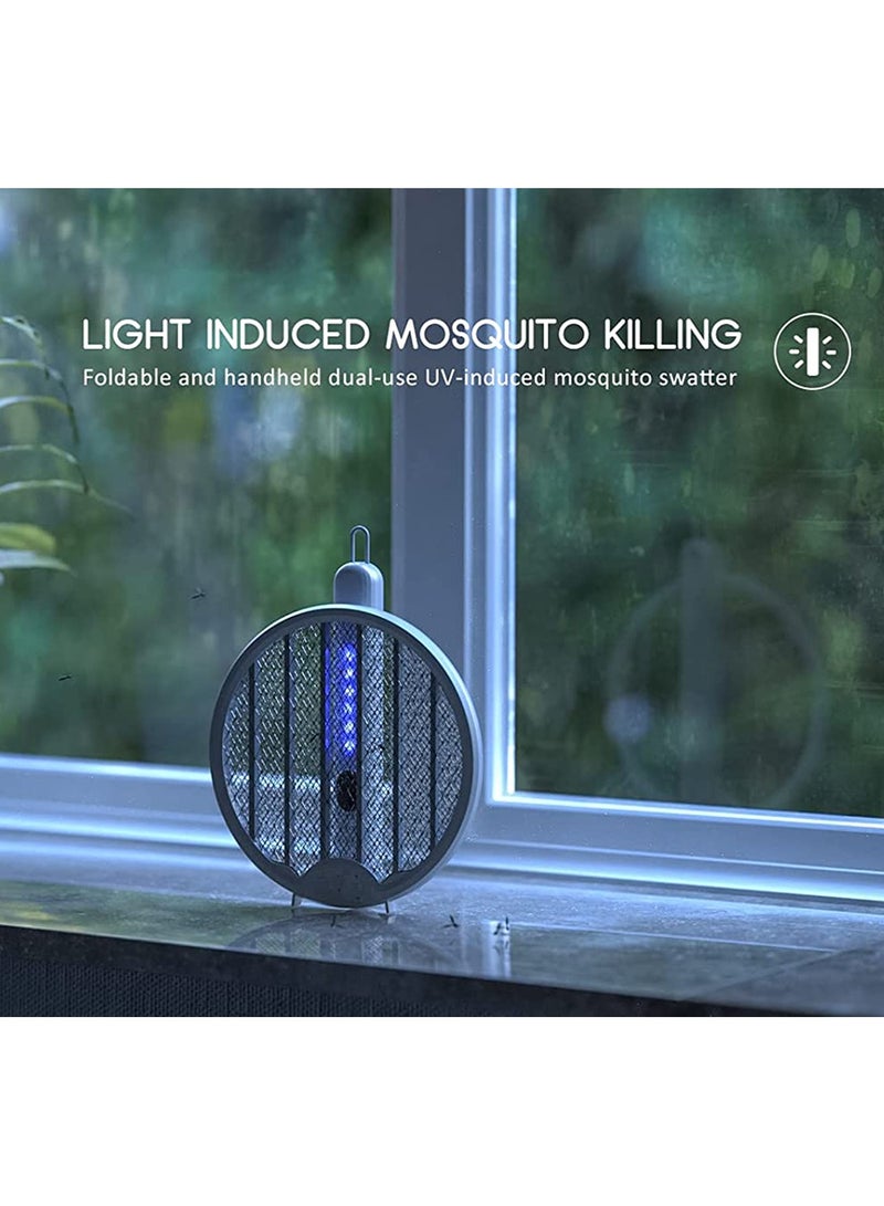 ZONEY ZONEY Electric Fly Swatter, Fold Mosquito Zapper Handheld Mosquito Zapper Killer 3000 Volt Insect Fly Trap, Indoor and Outdoor Pest Control Large Size with 3 Layer Mesh  - Image 3
