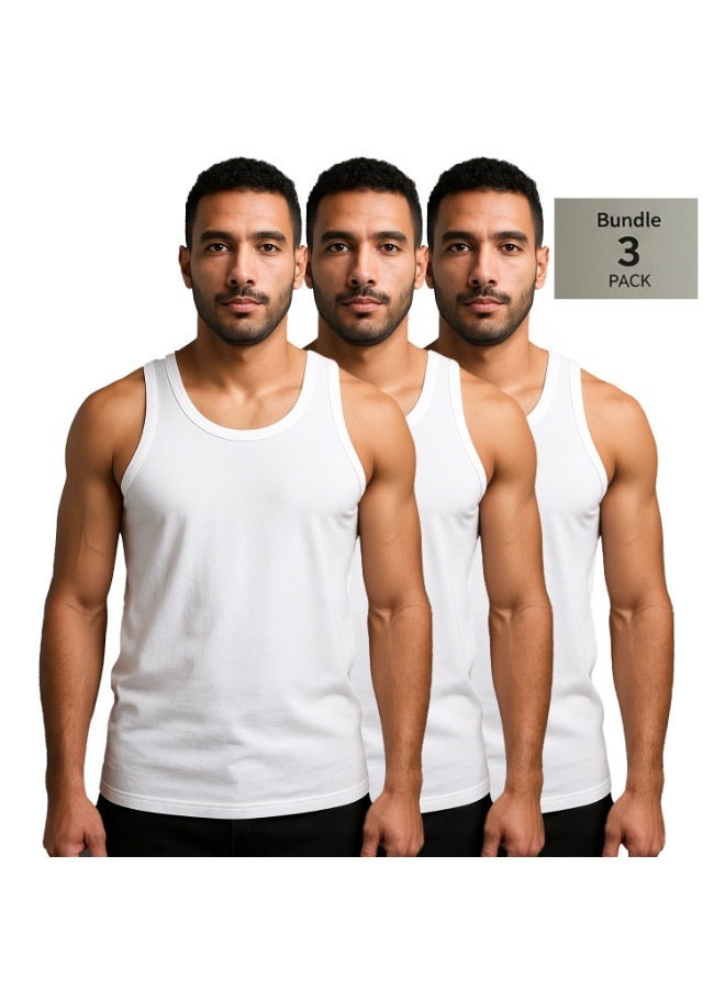 Caesar Men’s Tank Undershirt Bundle – 3 Pieces - Image 1