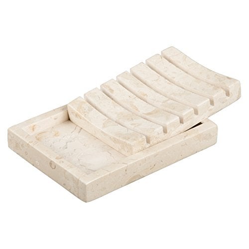 Creative Home Natural Champagne Marble Soap Dish – Handcrafted & Polished Luxury Soap Tray for Bathroom, Kitchen, and Sink Countertops, Elegant Design Used in 5-Star Hotels (5.2” L x 4” W, Beige Natural Stone) - Image 4