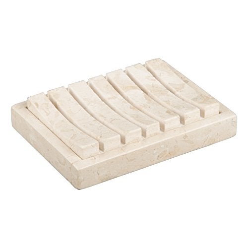 Creative Home Natural Champagne Marble Soap Dish – Handcrafted & Polished Luxury Soap Tray for Bathroom, Kitchen, and Sink Countertops, Elegant Design Used in 5-Star Hotels (5.2” L x 4” W, Beige Natural Stone) - Image 3