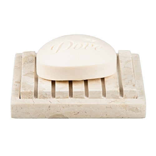 Creative Home Natural Champagne Marble Soap Dish – Handcrafted & Polished Luxury Soap Tray for Bathroom, Kitchen, and Sink Countertops, Elegant Design Used in 5-Star Hotels (5.2” L x 4” W, Beige Natural Stone) - Image 2