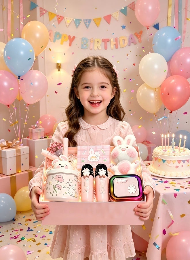 Nestvel Cute Rabbit Themed All-in-One Gift Set - Karaoke Speaker, Ceramic Cup & Decor Toy Hamper, Perfect Birthday & Party Gift for Girls Kids, Ideal for Home Decoration & Family Fun - Image 2