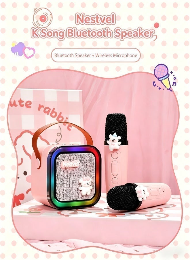 Nestvel Cute Rabbit Themed All-in-One Gift Set - Karaoke Speaker, Ceramic Cup & Decor Toy Hamper, Perfect Birthday & Party Gift for Girls Kids, Ideal for Home Decoration & Family Fun - Image 4