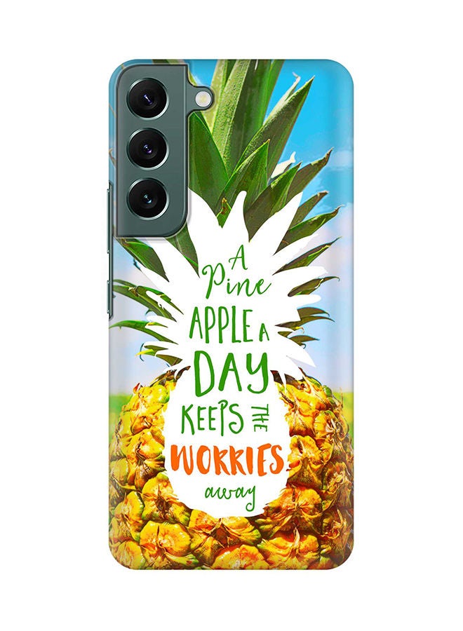 Stylizedd Case for Samsung Galaxy S22 5G Slim Snap Classic Series Shield Matte Finish Print - Pineapple A Day - Image 1