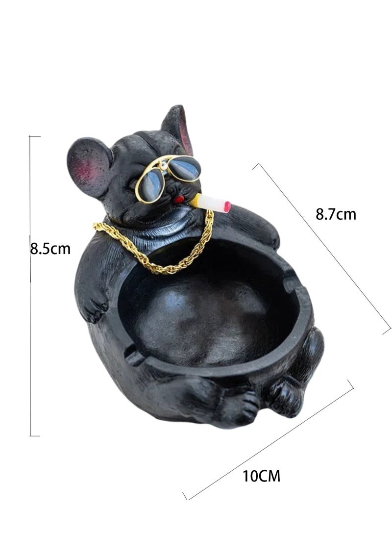 Simple Personality Trend Fashion Home Office Bedroom Study Computer Desk Lazy Ashtray (Black) - Image 2