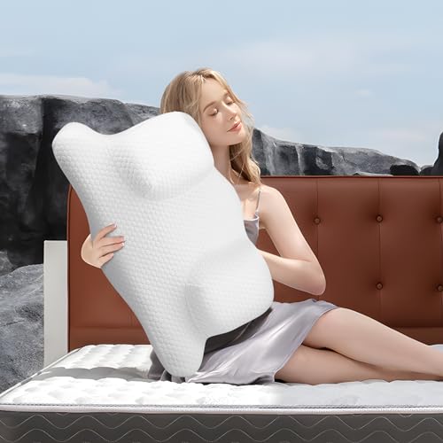 Benazcap Cervical Neck Beauty Pillow - Back Sleeper Pillow Reduces Pressure on Skin & Face, Sleep on Your Back Comfortably, Anti-Aging & Anti Wrinkle Memory Foam Pillow for Neck & Shoulder, White - Image 5