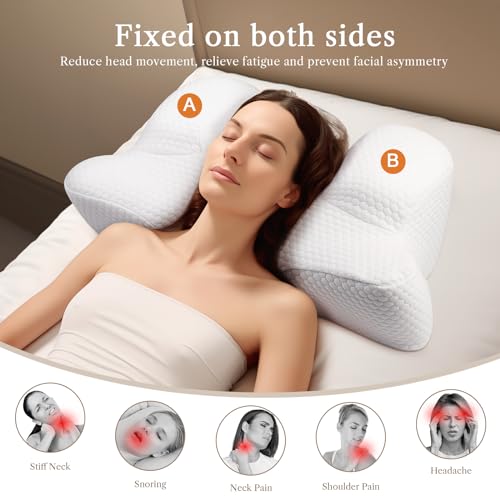 Benazcap Cervical Neck Beauty Pillow - Back Sleeper Pillow Reduces Pressure on Skin & Face, Sleep on Your Back Comfortably, Anti-Aging & Anti Wrinkle Memory Foam Pillow for Neck & Shoulder, White - Image 4