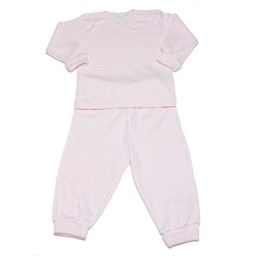 Kissy Kissy - Simple Stripes LS Tee and Pants - Pink-0-3mos - Image 1
