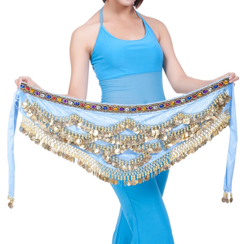 Belly Dance Sequined Waist Chain lake blue