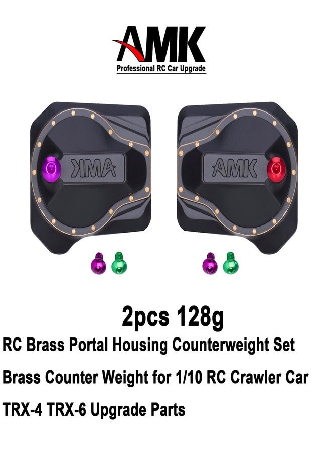 AMK TRX4 Brass Differential Cover, TRX4 Portal Axle Housing Brass Diff Cover with Oiling Hole, Front and Rear Axle Housing Covers for 1/10 RC Crawler Car TRX4 Upgrade Parts - Image 3