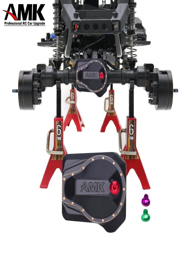 AMK TRX4 Brass Differential Cover, TRX4 Portal Axle Housing Brass Diff Cover with Oiling Hole, Front and Rear Axle Housing Covers for 1/10 RC Crawler Car TRX4 Upgrade Parts - Image 2