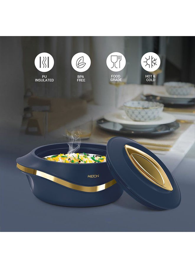 Milton - Pearl Inner Stainless Steel Jr. Set of 3 (455 ml, 860 ml, 1270 ml), Blue | BPA Free | Food Grade | Easy to Carry | Easy to Store | Chapati | Roti | Curd Maker - Image 1