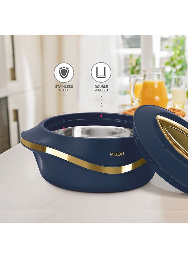 Milton - Pearl Inner Stainless Steel Jr. Set of 3 (455 ml, 860 ml, 1270 ml), Blue | BPA Free | Food Grade | Easy to Carry | Easy to Store | Chapati | Roti | Curd Maker - Image 1