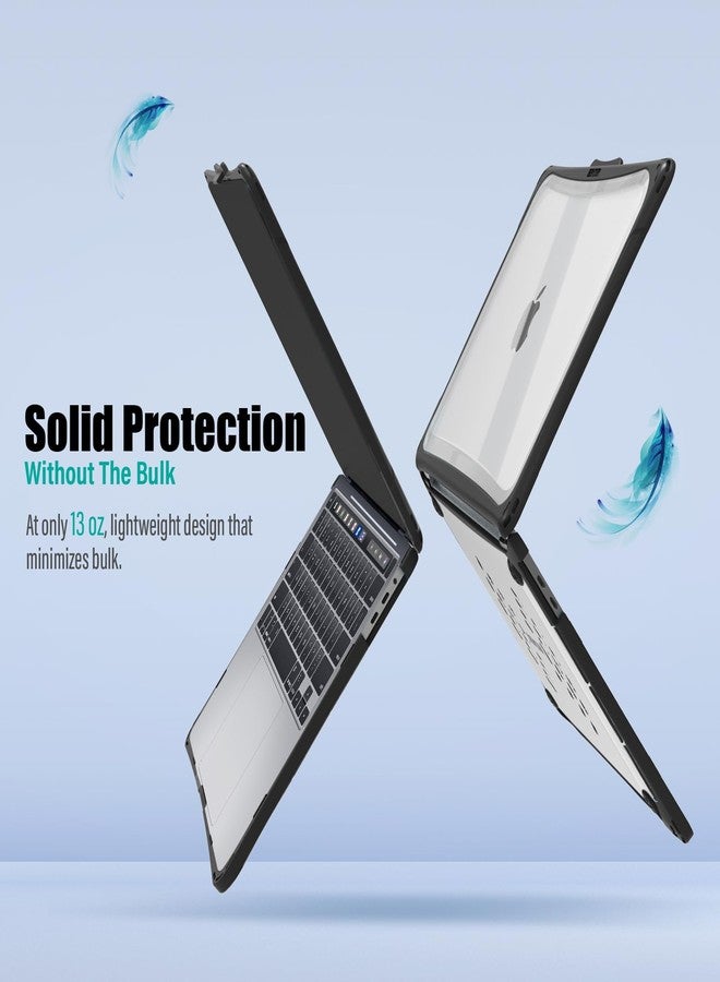 IBENZER Heavy Duty Case for 2024 2023 2022 M2 M1 MacBook Pro 13 inch A2338 A2289 A2251 A2159 A1989 with Screen Film&Keyboard Cover, Hexpact Case for 2024-2016 Mac Pro 13, Black, HPE-T13BK+2 - Image 5
