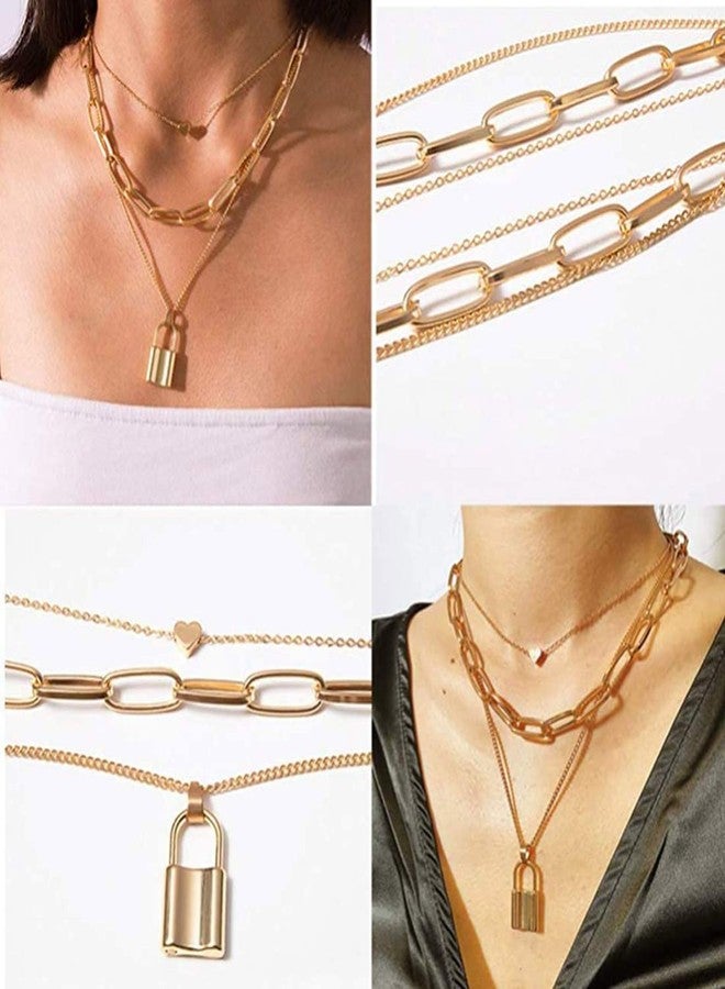 YouBella Jewellery for women Lock and Heart Pendant Necklace for Women & Girls (Gold) - Image 5