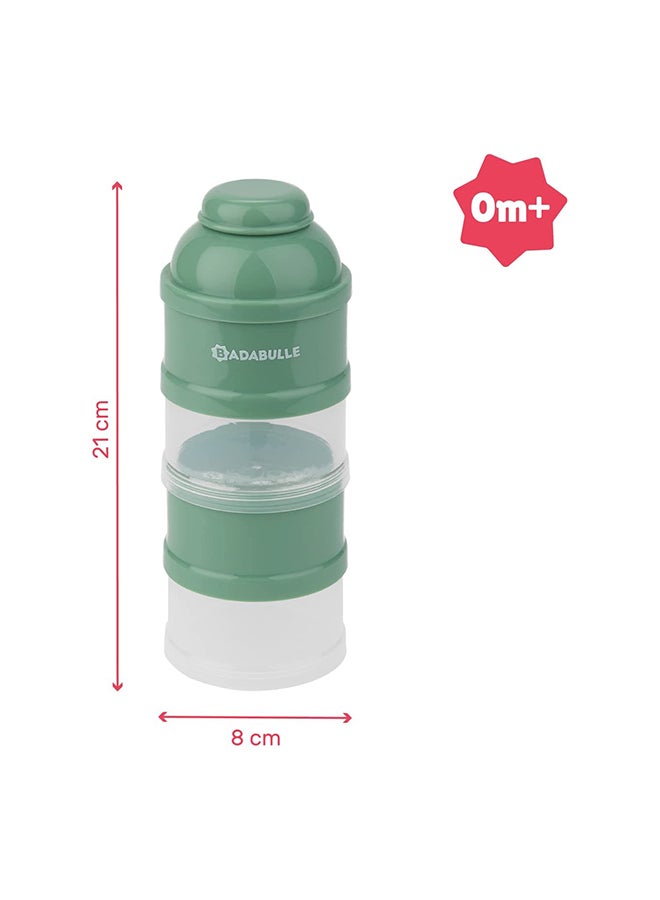 Badabulle Babydose Formula Dispenser, Milk Powder Scoop, 4 Compartments, Green - Image 2