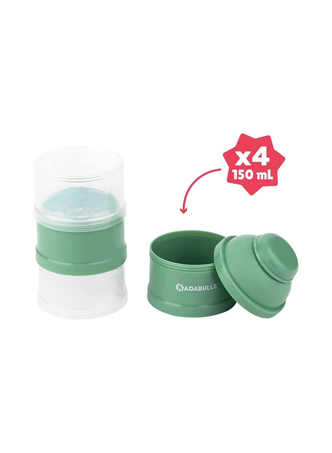 Badabulle Babydose Formula Dispenser, Milk Powder Scoop, 4 Compartments, Green - Image 3