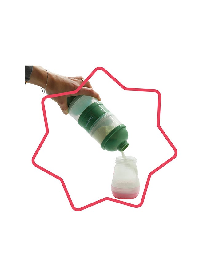 Badabulle Babydose Formula Dispenser, Milk Powder Scoop, 4 Compartments, Green - Image 4