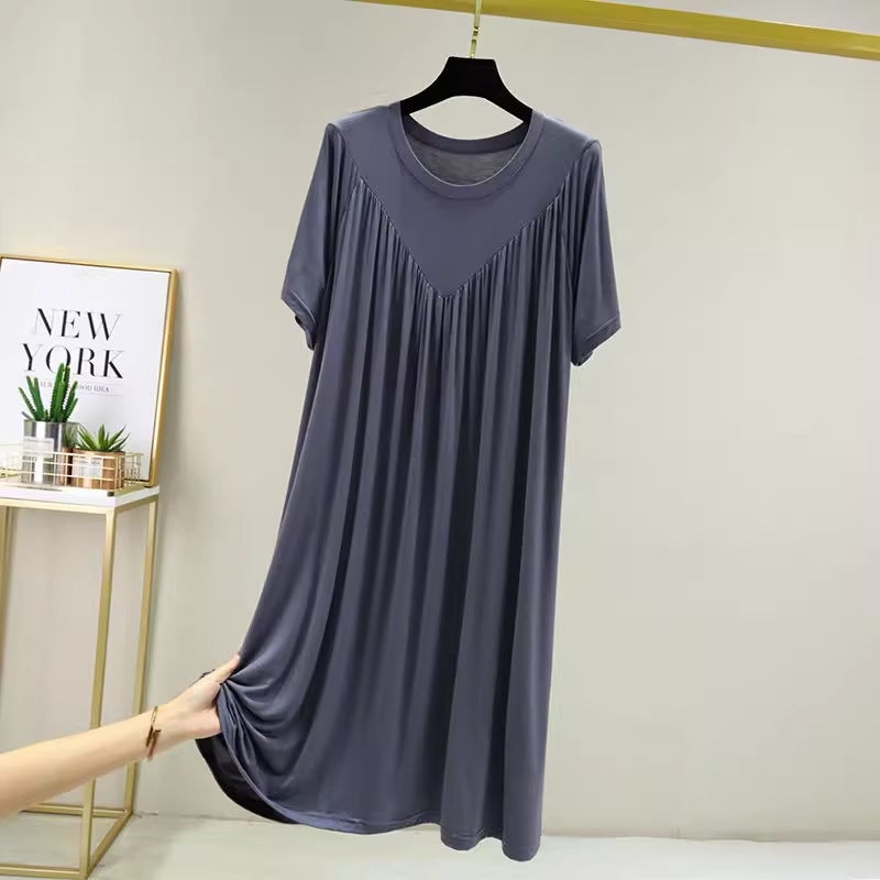 Plus Size Modal Dress Casual Plus Size Ice Silk Sleepwear For Pregnant Women Summer Home Clothing Safe Comfortable For Outdoo... Gray 