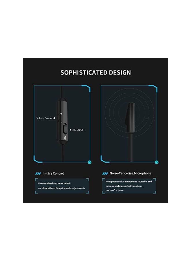 نوبو سماعات رأس للألعاب مزودة بجهير عميق ومزودة بميكروفون باللون الأسود N12 - Image 4