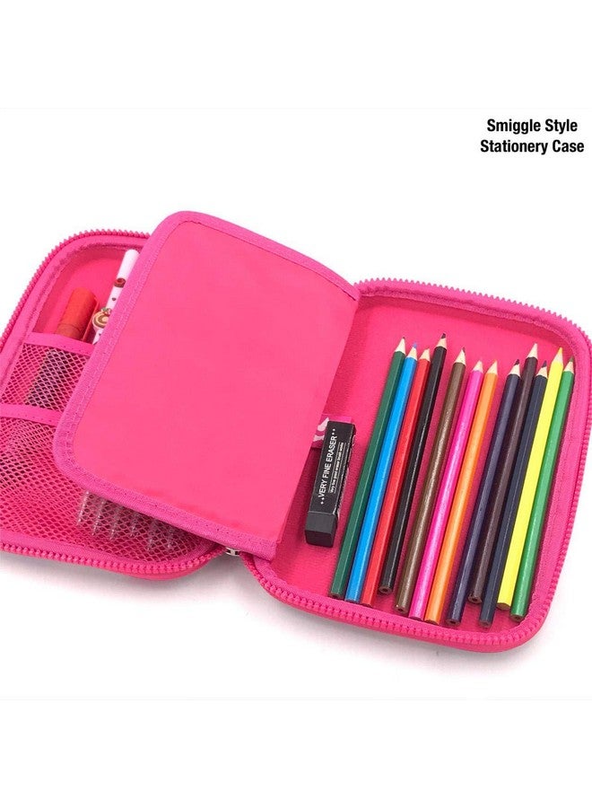 ShopNGift ShopNGift Premium Stylish Flamingo Print Large Capacity Hardtop EVA Pencil Case Organizer School Kids Girls Women Pen Holder Pouch Multipurpose (Multicolor) - Image 3