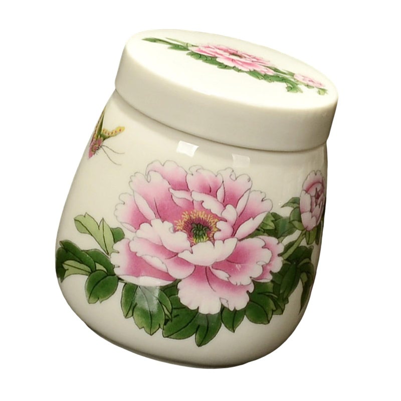 Ceramic Steamer Pot 220ml For Eggs Soup Congee Heat Retention Flowers Bloom Design - Image 1