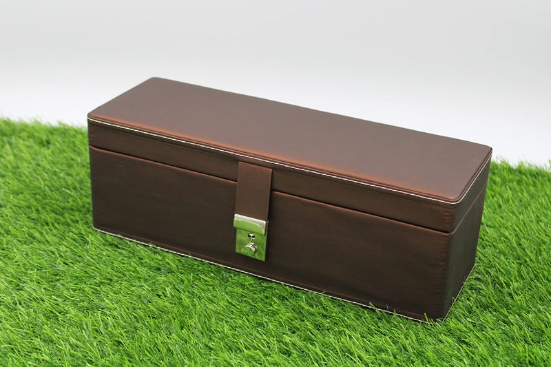 atorakushon Pu Leather Jewelry Organizer Locker Box Set for Women and Girls for Necklaces Earring Ring Chains and Bangle with 2 Tray Travel Storage (Brown) - Image 5