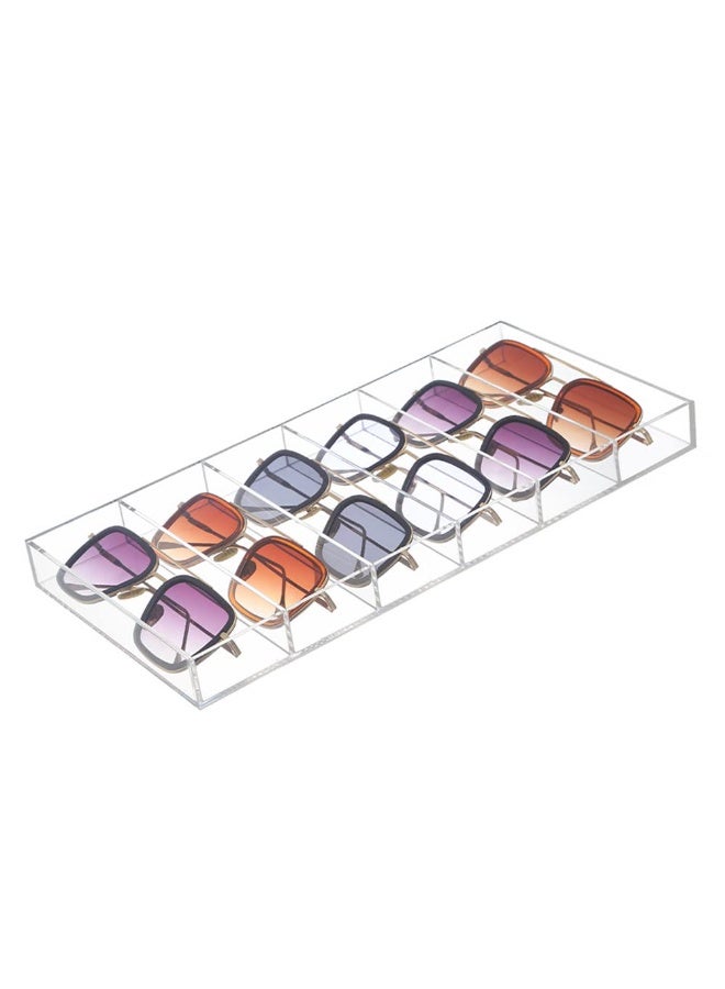 Premium Grade Acrylic Sunglasses Display Organizer, 6 Slot Clear Eyeglasses Storage Case Tray - Image 1
