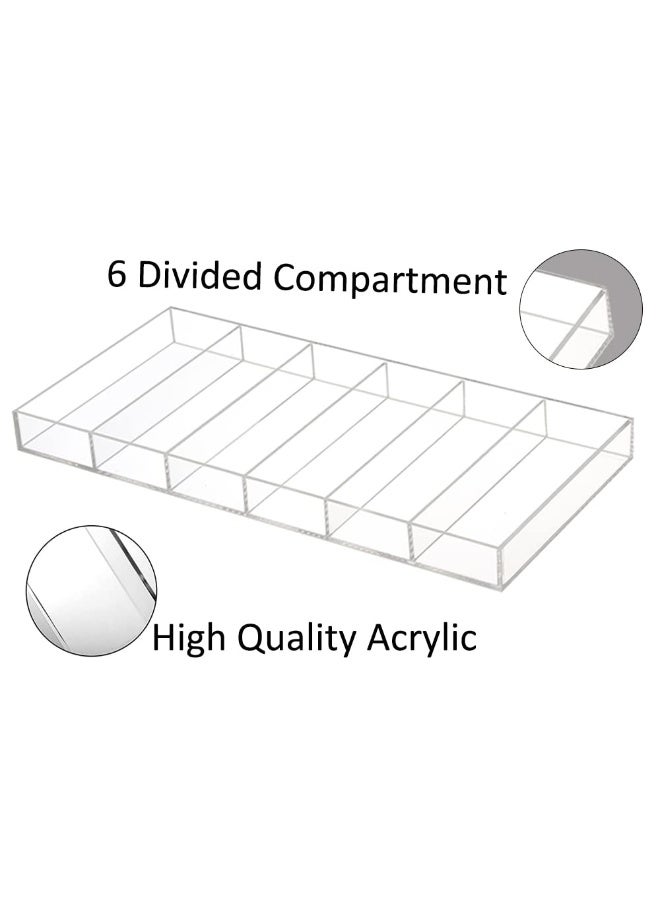 Premium Grade Acrylic Sunglasses Display Organizer, 6 Slot Clear Eyeglasses Storage Case Tray - Image 3