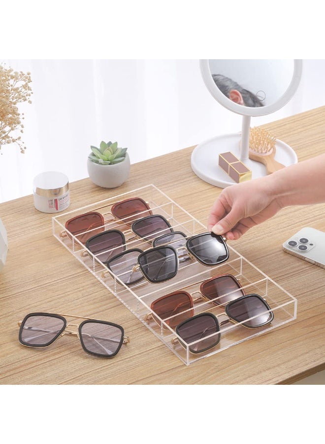 Premium Grade Acrylic Sunglasses Display Organizer, 6 Slot Clear Eyeglasses Storage Case Tray - Image 5