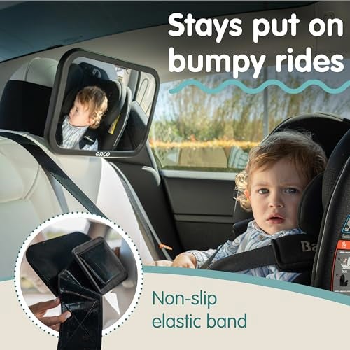 Onco Fixed Headrest Baby Car Mirror - Tesla-Compatible Car Mirror for Baby, 100% Shatterproof & Shake-Proof, Non-Slip with 360° Rotation, Newborn Must Haves - Image 3